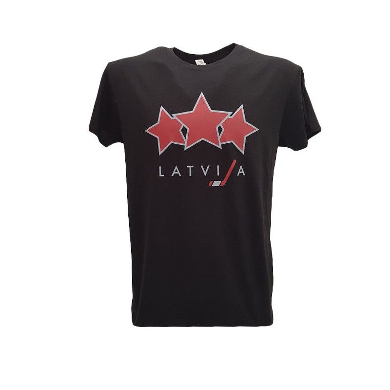 HOKEJAM.LV Senior Three Star Latvia T-Shirt