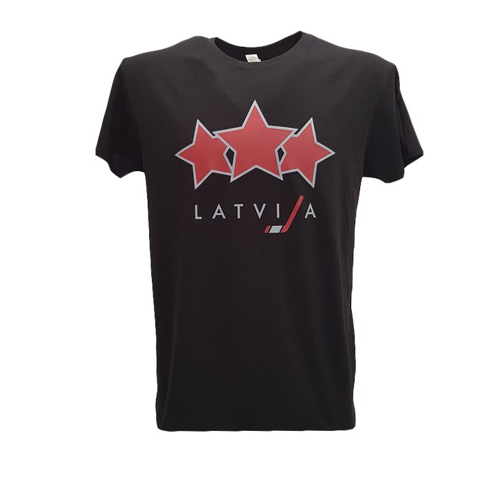 HOKEJAM.LV Senior Three Star Latvia T-Shirt