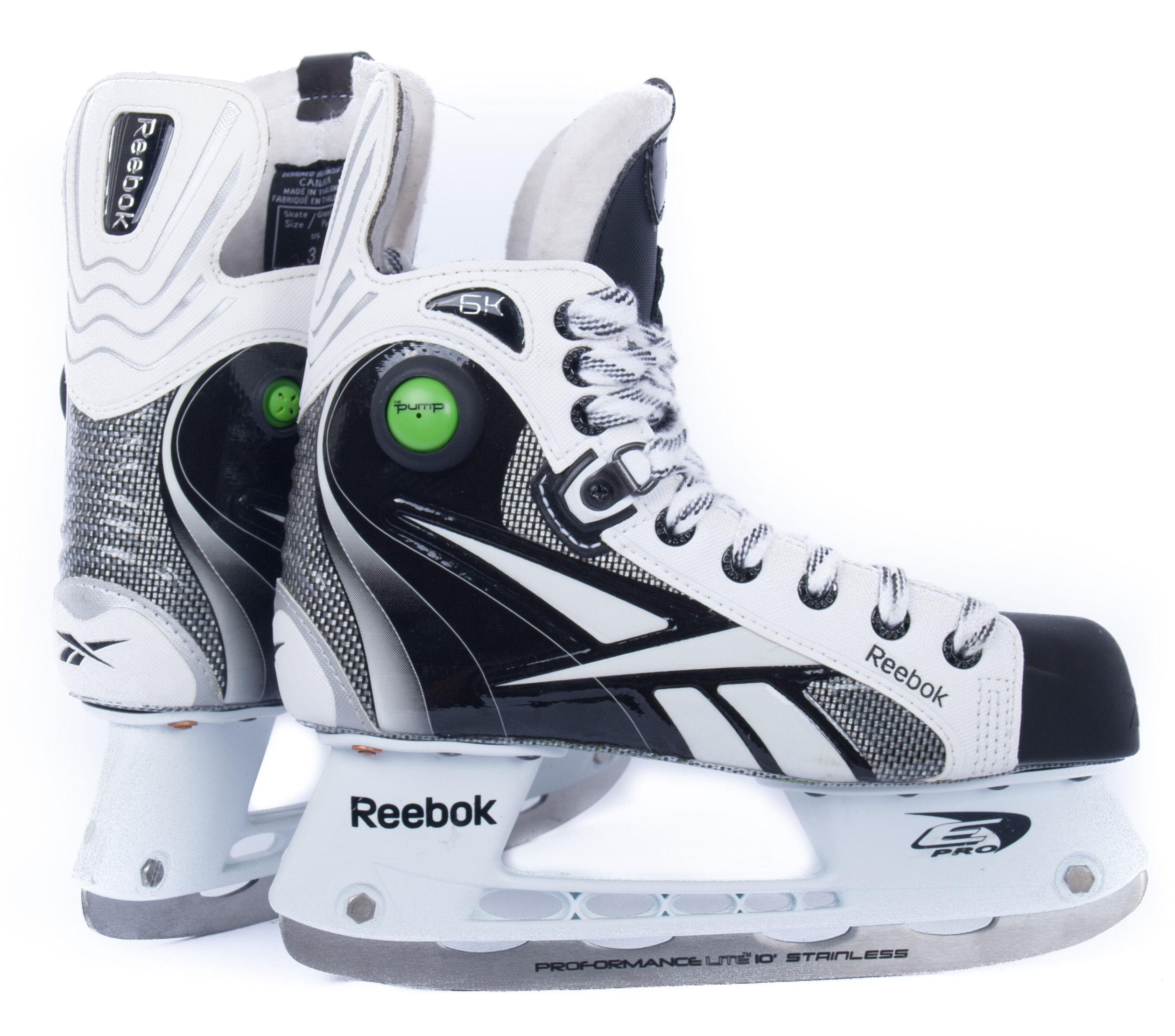 Reebok 6K White PUMP Junior Ice Hockey Skates eBay